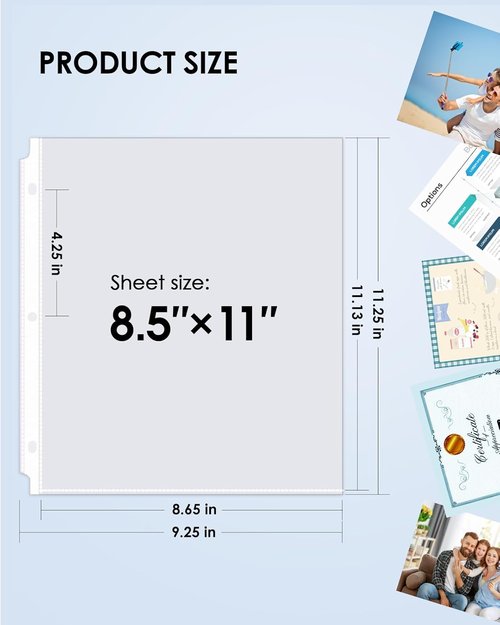 KTRIO Heavy-Duty Sheet Protectors - Clear Page Protectors for 3 Ring Binders | 8.5 x 11 Inch, 300 Pack