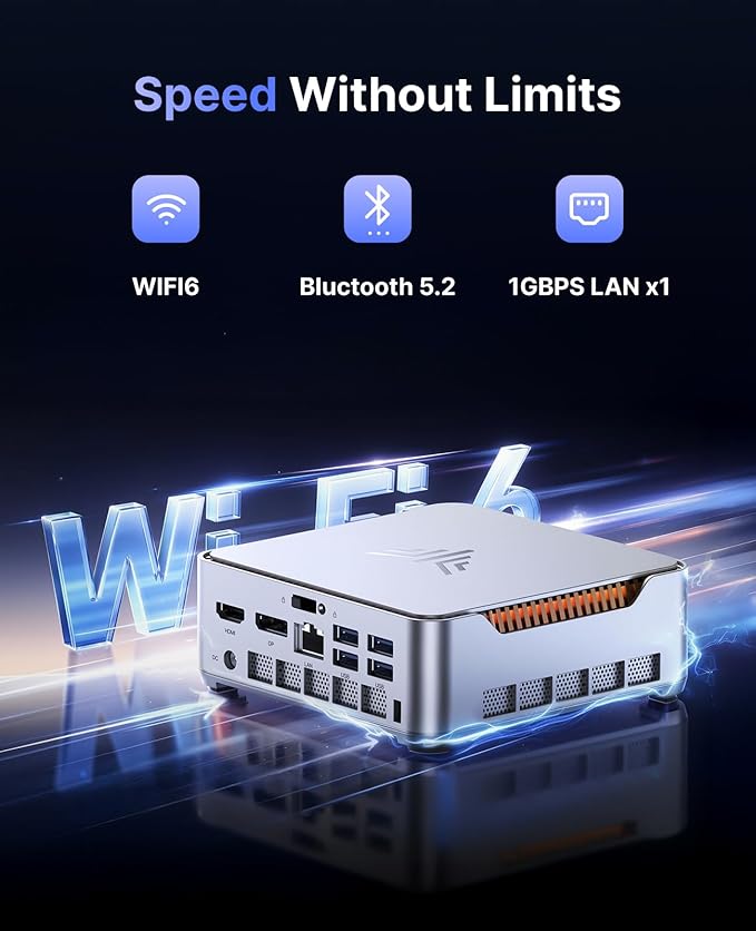 KAMRUI Hyper H2 Mini PC with Intel Core i5-14450HX, 16GB RAM 512GB NVMe SSD, Triple 4K, HDMI, DP, USB-C, WiFi 6, BT 5.2, Gigabit Ethernet, Mini Desktop Computer for Office, Business, Gaming