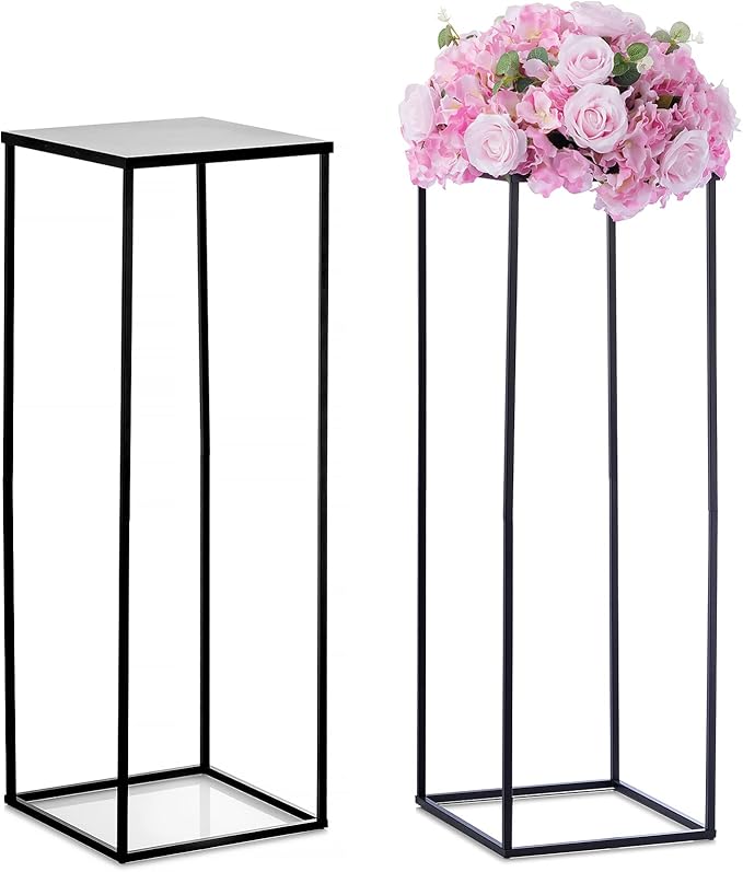 Nuptio Black Vase for Wedding Centerpieces - 2 Pcs 31.5 inch Tall Vases for Wedding Tables Home Party Decorations