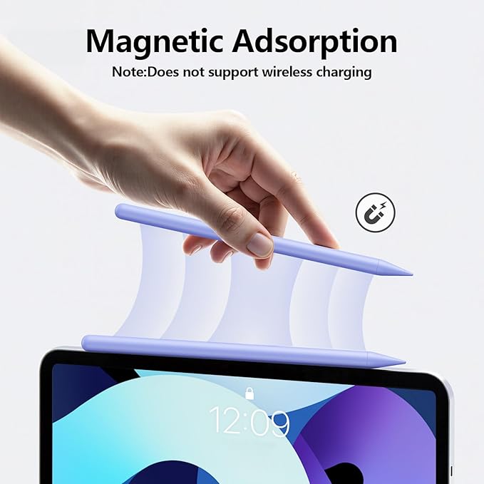 Stylus Pen for iPad 6th-11th Generation-2X Fast Charge Active Pencil Compatible with 2018-2025 Apple iPad Pro 11"/12.9"/M4, iPad Air 3/4/5/M2/M3,iPad mini 5/6 Gen-Purple