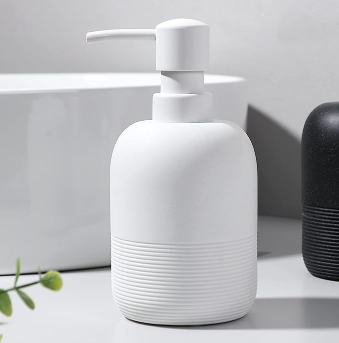 GalDal White Soap Lotion Dispenser with A Spare Pump,Liquid Hand Soap Dispenser Sets for Bathroom Countertop,2pcs/Set Soap Dispenser for Kitchen