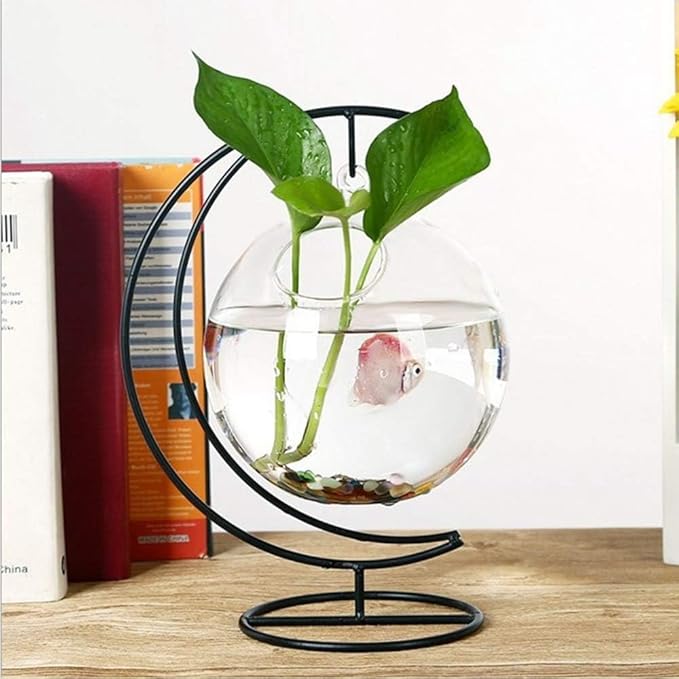 Ornament Display Stand Holder Iron Hanger Air Plant Stand Flower Pot Holder Iron Stand for Hanging Glass Globe Ball ,Christmas Wedding Ornament, Home Office Decor