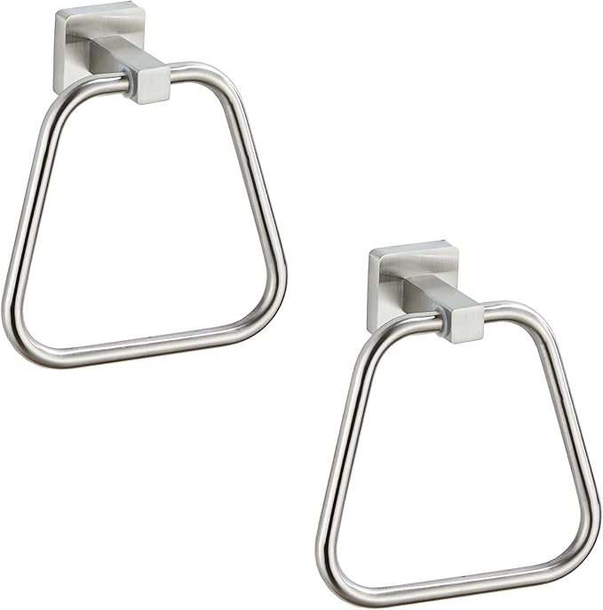 Brushed Nickel Towel Ring for Bathroom 2 Pack, Kitchen Bath Towel Holder Hangers Wall Mount Heavy Duty Stainless Steel