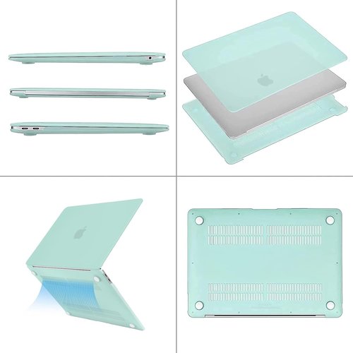 MOSISO MacBook Air 13-Inch Case - Hard Shell with Keyboard Cover & Screen Film | Mint Green, Compatible with M1 Chip (2021-2018)