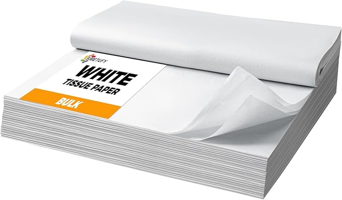 Simetufy 1000 Sheets White Tissue Paper Bulk, 20" x 20" Packing Supplies for Moving & Packaging, Gift Wrapping Tissue Paper for Gift Bags, Weddings, Birthday, Holidays, and Christmas Crafts Decor