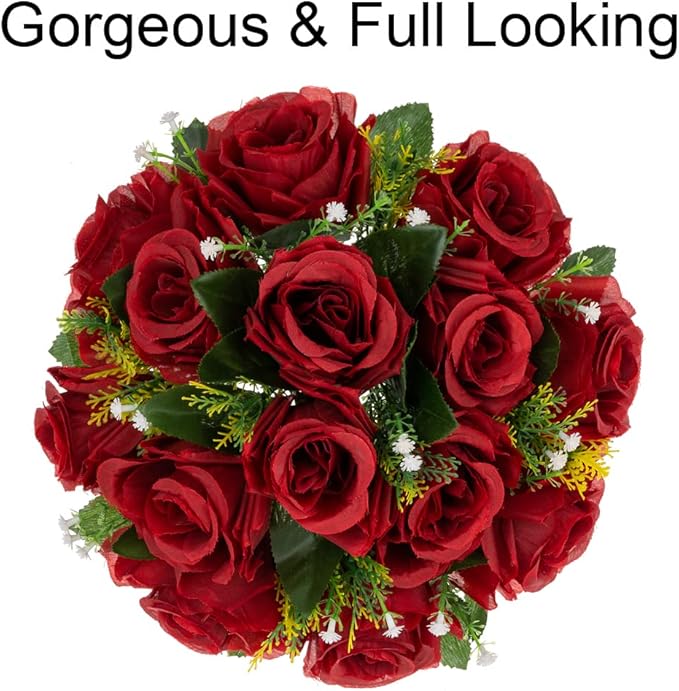 Flower Centerpieces for Wedding Tables: Wedding Table Decorations Crimson Flower Balls Centerpieces for Engagement Cerebration Party Center Pieces 6 Packs