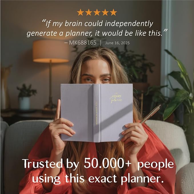 The ADHD Planner for Adults - Undated Daily & Weekly ADHD Journal for Disorganized People, 90 Days - Habit Tracker, Record Emotions & Mood - Academic Goals - Structure & Focus for Adults Brains
