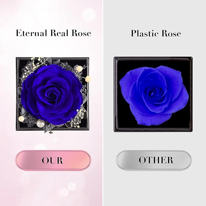 SHOKUTO Preserved Rose,Birthday Gifts for Women Mom Girlfriend,Gifts for Mom Grandma Wife Daughter Sister,Jewelry Boxes with Necklace