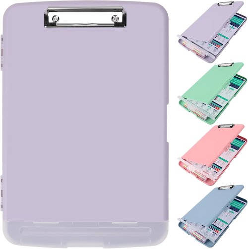SFLHHDM Clipboard - A4 Storage Clipboard with Pen Holder & Low Profile Clip | Dusty Purple