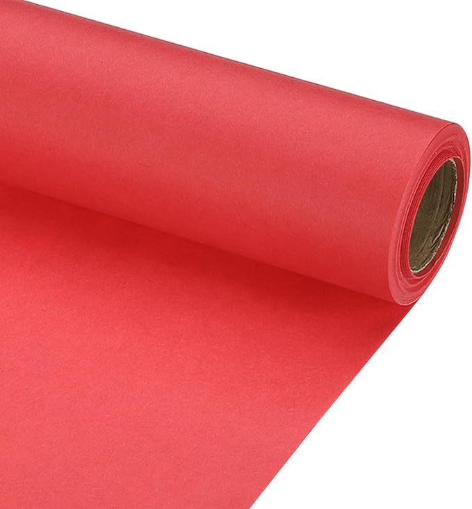 PATIKIL Wrapping Paper, 20" x 300"(25') 70 GSM Craft Paper Roll Kraft Packing Paper for Poster Bulletin Board, Gift Wrapping, Bright Red
