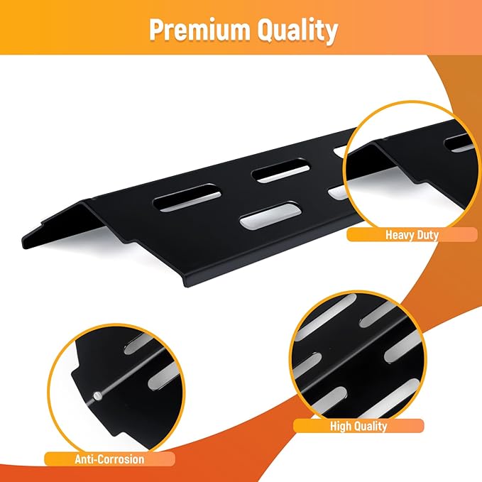 RuiTEERS Grill Flavorizer Bars for Weber Genesis II E-410, S-410, LX E-440, S-440, Weber Genesis 2 66041, 66033, 66796, Heat Deflectors BBQ Grill Heat Plate, 17" Porcelain Steel Grill Flavor Bars