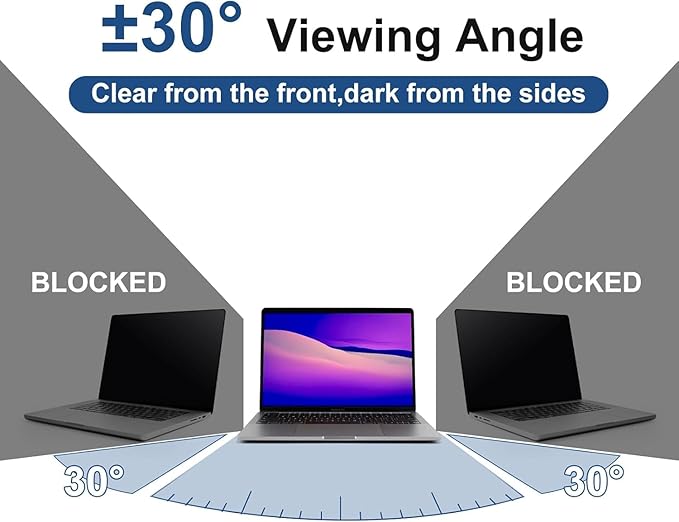 Hoktods 16 Inch 16:9 Laptop Privacy Screen Filter, Computer Monitor Privacy Shield, Anti Scratch Anti Spy Anti Glare Blue Light Screen Protector
