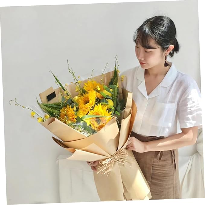 GANAZONO 40 Sheets Kraft Paper Flower Wrapping Paper Bouquet Wrap for Presents and Party Favors Multipurpose Floral Packaging