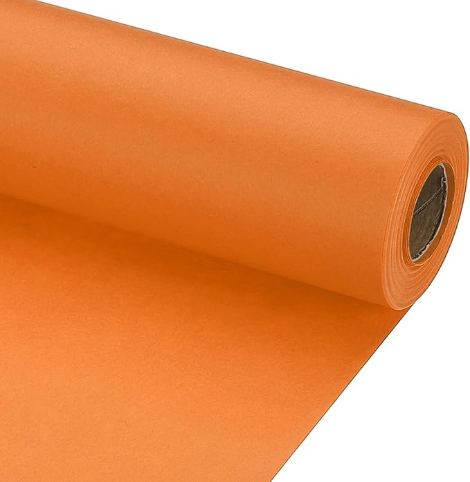 PATIKIL Wrapping Paper, 20" x 600"(49') 70 GSM Craft Paper Roll Kraft Packing Paper for Poster Bulletin Board, Gift Wrapping, Orange