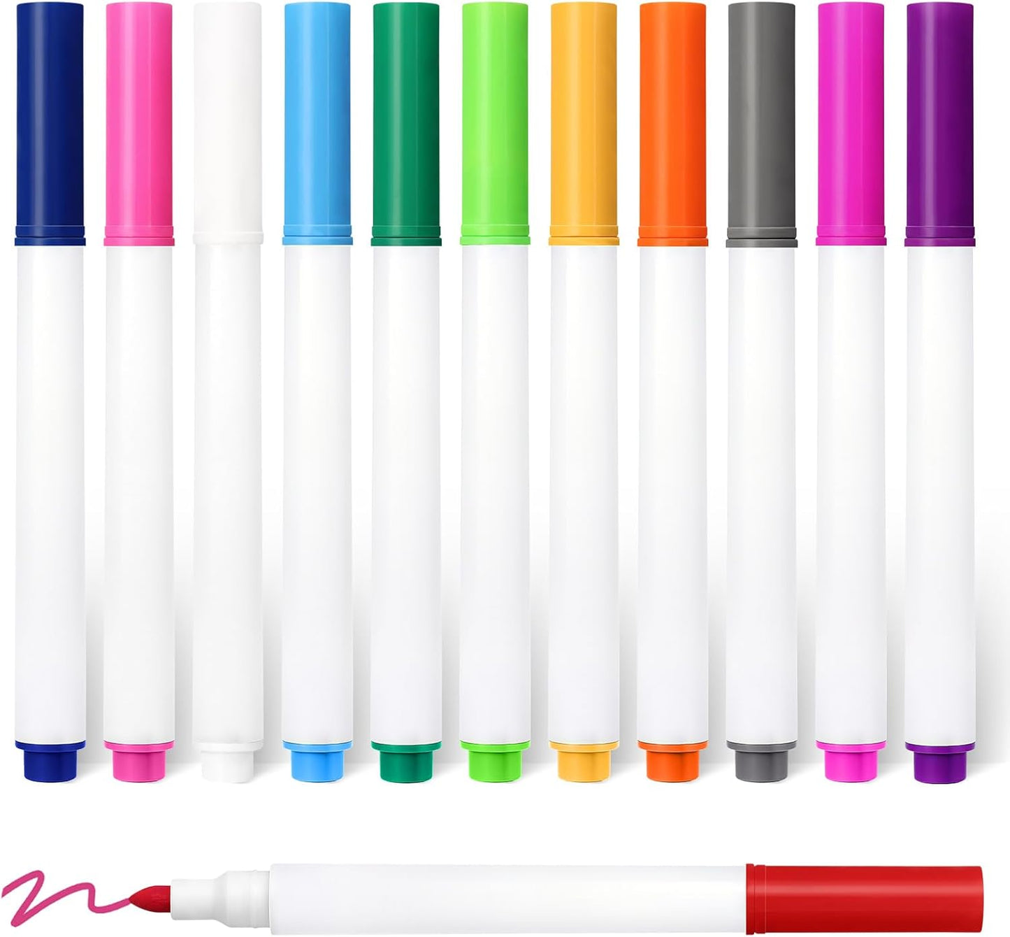 Skiennix Neon Dry Erase Markers - 12 Pcs Light-Up Acrylic Color Pens for LED Message Boards