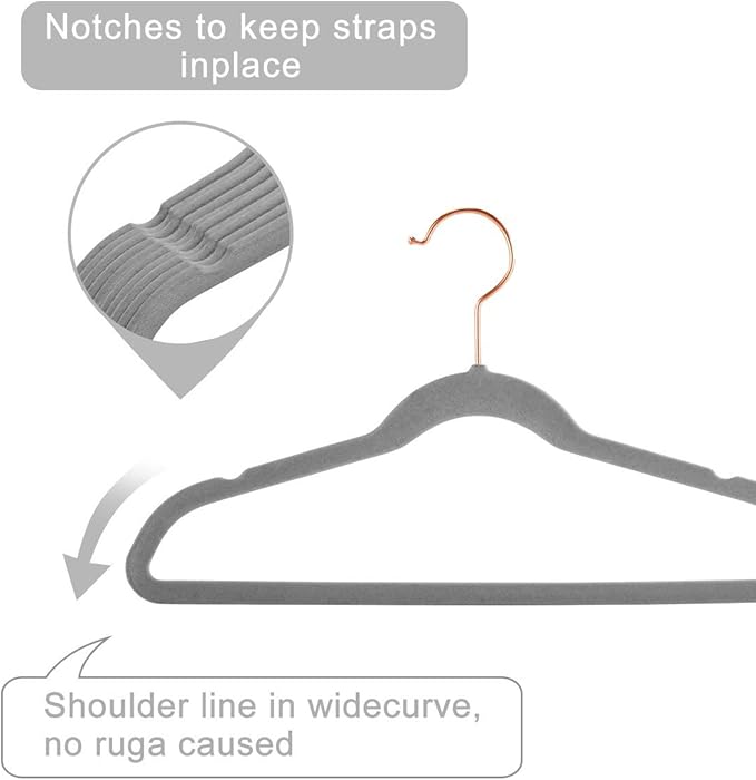 MIZGI Kids Velvet Hangers,Non-Slip Big Kids Hangers,14 Inch Hangers for Youth,Teen Clothes,Pack of 50