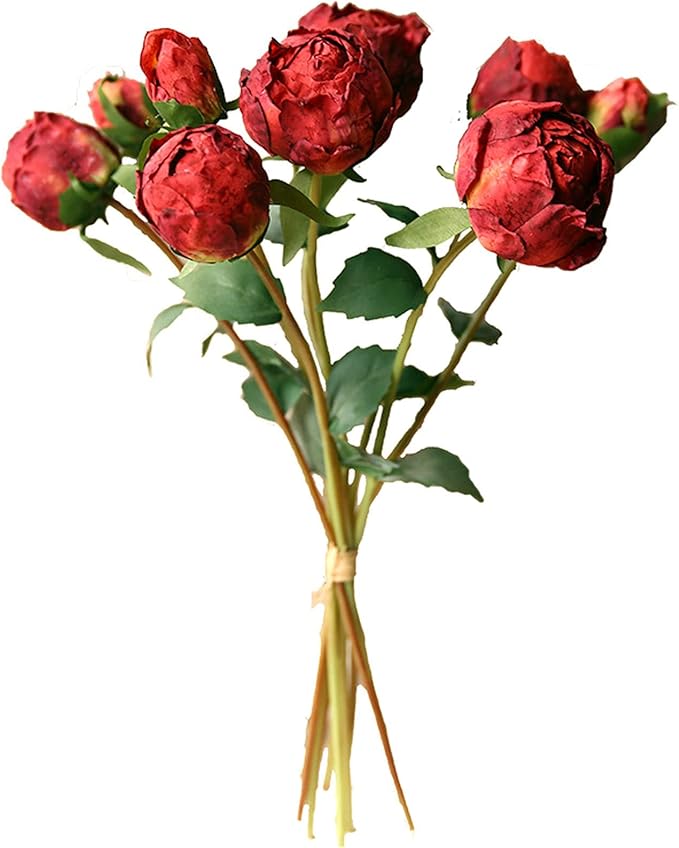 Silk Flower Artificial Peony Flowers Bouquet Centerpieces for Tables Vase Wedding Decorations Flower Arrangement Props Artificial Peony Flowers with Stems