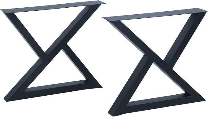MBQQ 2 Pcs Furniture Legs Rustic Decory Triangle Shape Table Legs,Heavy Duty Metal Desk Legs,Dining Table Legs,Industrial Modern, DIY Iron Bench Legs(H15.7”xW17.7”)