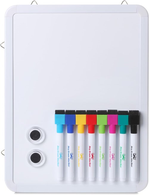 Mr. Pen Small Dry Erase Board - 12.5x9.5 Inches | Includes 8 Fine Point Markers & 2 Magnets for Home, Office & Classroom