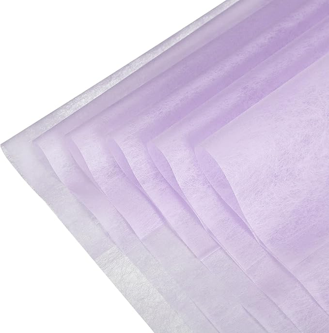 YELARXI Flower Wrapping Paper, Cotton Wrapping Flower Paper, Non-Woven Waterproof Floral Bouquet Wraps - Fitting for (Florist Supplies/Gift) 11.8 x 11.8 Inch & 38 Pack & Light Purple