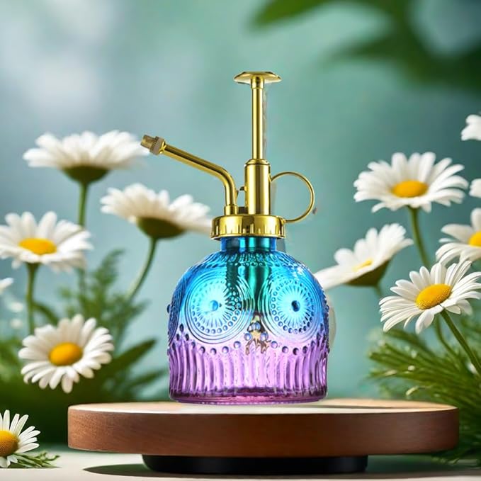 Indoor and Outdoor Potted Plant Sprayer Household Plants Glass Small Watering Can Spray Bottle Plant Sprayer Glass Spray Bottle Decorative Spray Bottles (Purple Gradient Blue)