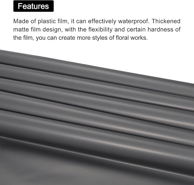 MECCANIXITY 10 Pcs Double Sided Color Flower Wrapping Paper Grey Blue+Grey 22.8"x22.8" Waterproof for Florist Bouquet Supplies, DIY Crafts, Gift Box Packaging