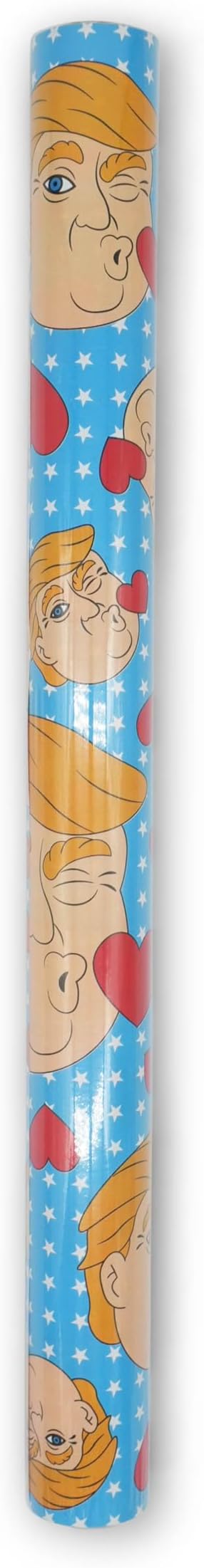 GOOFBALLS Hilarious Wrapping Paper Roll – Funny Gift Wrap for Birthdays, Holidays, White Elephant, Gag Gifts - Trump Kisses