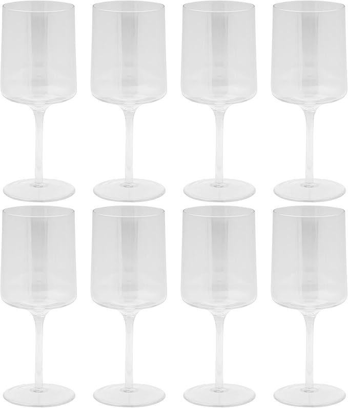 Karma Mid Century Wine Glass Clear Set Of Eight