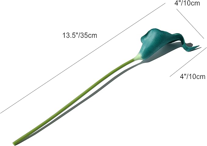 Mandy's PU Teal Calla Lily Artificial Flowers 20 Stems 13.5in Faux Realistic Centerpiece for Thanksgiving and Christmas Decorations DIY Bridal Bouquet Home Décor