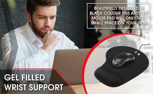 New Horrizon Ergonomic Mouse Pad - Gel Wrist Support for Pain Relief | Non-Slip Design for Home & Office
