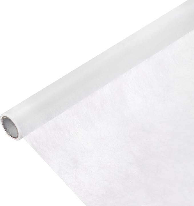 M METERXITY Korean Cotton Floral Wrapping Paper 1Roll [White] - 9m x 58cm (29.5ft x 23in), Translucent & Waterproof Flexible for Bouquets, Gift Packaging, Wedding, Florist Use