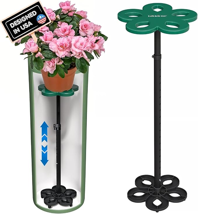 XL Tall Column Plant Riser Fill Bottom of Tall Flower Pots and XL Plant Containers | Indoor and Outdoor (20-34" Rise, 10" Base, 10" Top)