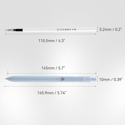 MengRan Gel Ink Pens Set - 0.5mm Fine Point Tip | Quick Drying Ink - Cute Morandi Black Pens (5 Pcs)