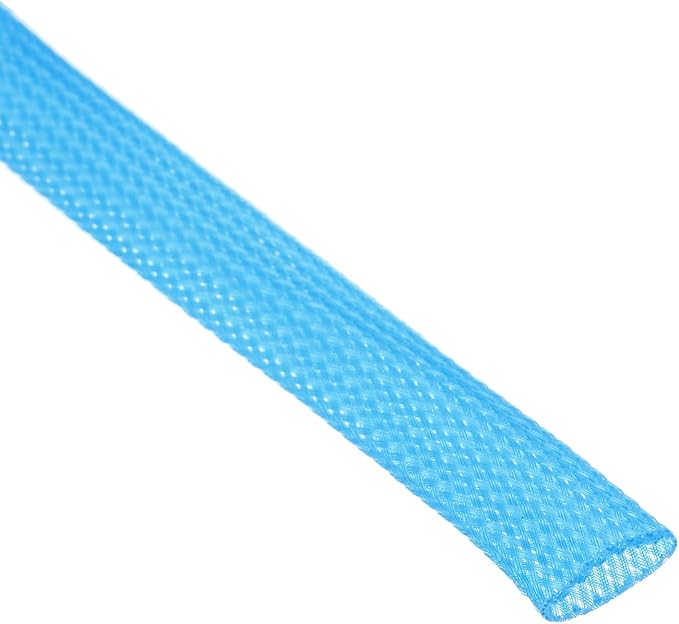 uxcell PET Expandable Sleeving 25ft 1/2" Sky Blue Cable Management Sleeve Cord Organizer for Wrap Protect Cable
