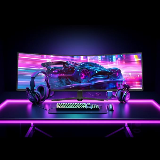 Viewedge 49" Curved Monitor Ultrawide Gaming 165Hz 1ms 32:9 DQHD 5120 x 1440P Computer Monitor, R1500, 110% sRGB, DisplayPort, HDMI,Support Crosshair and Wall Mount