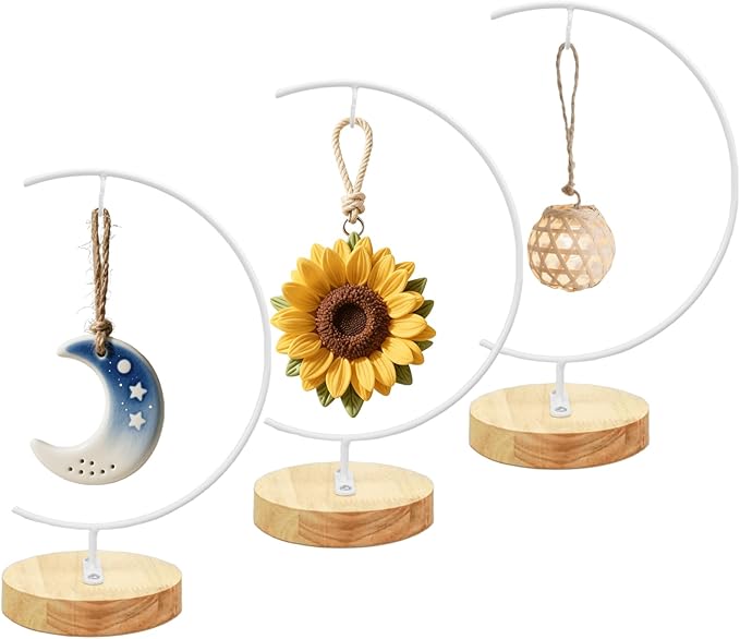 YY YEARCHY Awesomes Terrarium Ornament Display Stand Metal Stand Air Plant Stand Flower Pot Stand Holder Iron Pothook Stand for Hanging Glass Terrarium Globe Ball (3, White)