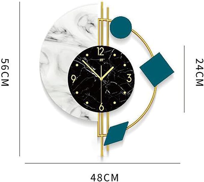 Large Wall Clocks for Living Room, Modern Silent Wall Clocks Operated Non-Ticking, Quartz Clock Metal Glass Decoration for Living Room, Kitchen, Dining Room, Bedroom