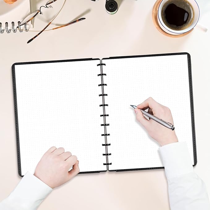 A4 TUL Discbound Dotted Refill Paper, 11-Disc Dot Grid Filler Paper, 100Sheets / 200Pages, 100gsm White Paper, 8.5'' x 11''