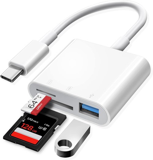 Oyuiasle USB-C SD Card Reader - Fast Memory Card Adapter for iPhone 15/16, iPad, MacBook Pro, Galaxy