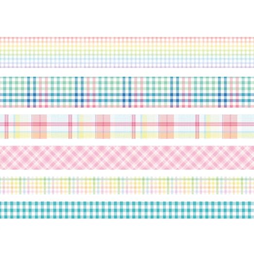 YUBBAEX 6 Rolls Plaid Washi Tape Set Basic Grid Masking Decorative Tapes for Arts, DIY Crafts, Journals, Planners, Scrapbooking, Wrapping (Rainbow Plaid)