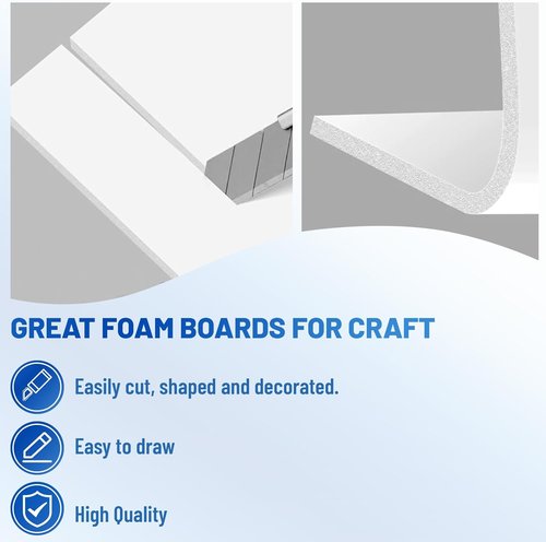 Foam Board 24 x 36 in - Double-Sided White Poster Board | 3 Pack for Crafts, Art, and Displays