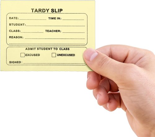 Engrowtic Tardy Slip Book - 800 Carbonless Duplicate Slips | 3.5 x 4.3 Inch for Easy Student Late Arrival Tracking (Yellow & Green)