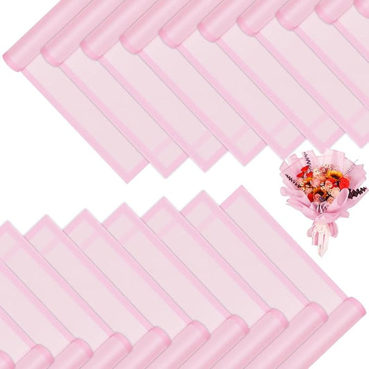 DEWJDFSC 20 Sheets Flower Wrapping Paper,Waterproof Floral Korean Bouquet Wrapping Paper, Florist Supplies, Suitable for Flowers Gift Packaging (Pink)
