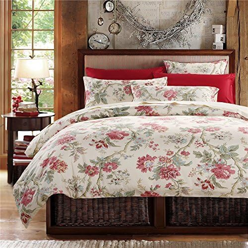 Brandream Luxurious Duvet Cover Queen Size Bedding Set Floral Duvet Quilt Cover Set Printed Chinoiserie Peony Asian Style Home Collections 800TC Egyptian Cotton Bedding Set Pieces