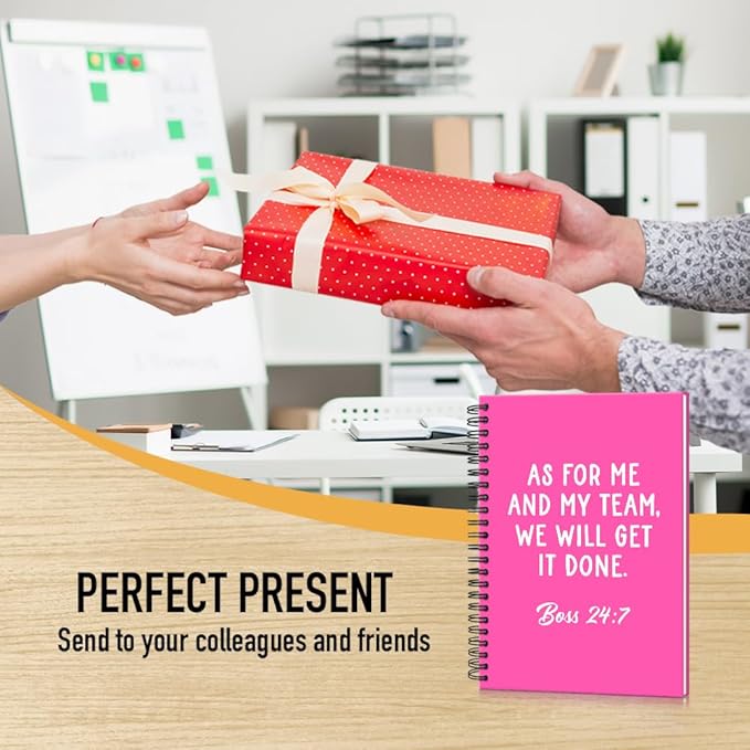 Msticey As For Me And My Team We Will Get It Done 160 Blank Pages Rose Red Hardcover Spiral Notebook, Appreciation Gifts for Women Manager Supervisor Leader Coworker Colleague, Funny Boss Day Gifts
