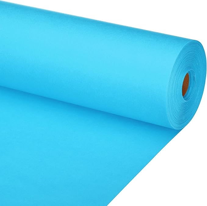 PATIKIL Wrapping Paper, 20"x2000"(160') Bulletin Board Paper Roll Kraft Paper Roll Construction 80GSM for Shipping Packing Gift Wrapping Craft Flower Bouquet Christmas, Light Blue