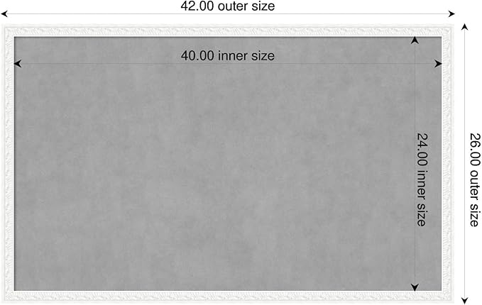 Amanti Art White Framed Magnetic Board 26x42 Large Vision Board for use with Magnets, 100% Metal Sheet to Display Items as Office Decor or for Home Organization in mudroom, Kitchen or Kids Room