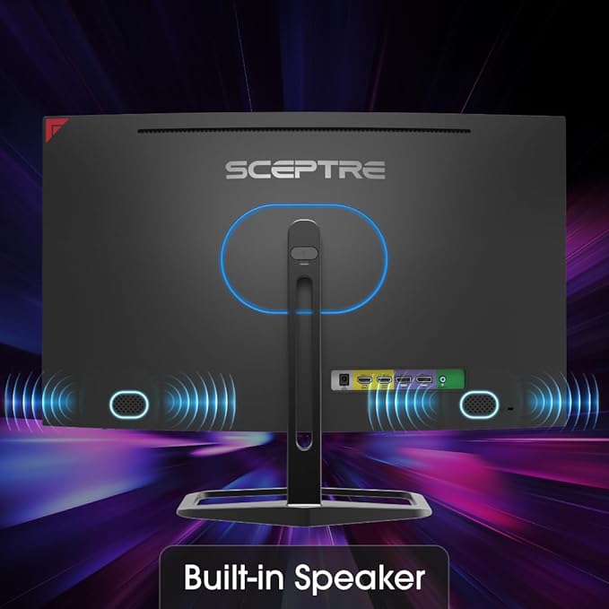 Sceptre New 27-inch Curved Gaming Monitor FreeSync 240Hz Plus DisplayPort HDMI 1ms 99% sRGB Build-in Speakers, R1500 Machine Black 2025 (C275B-FWT240 Series)
