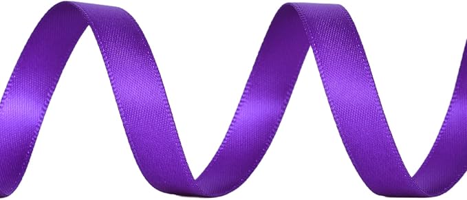 YAMA Purple Double Faced Satin Ribbon 3/8 Inch 25 Yards Purple Fabric Ribbons for Gift Wrapping Crafts Hair Bows Wedding Party Decoration