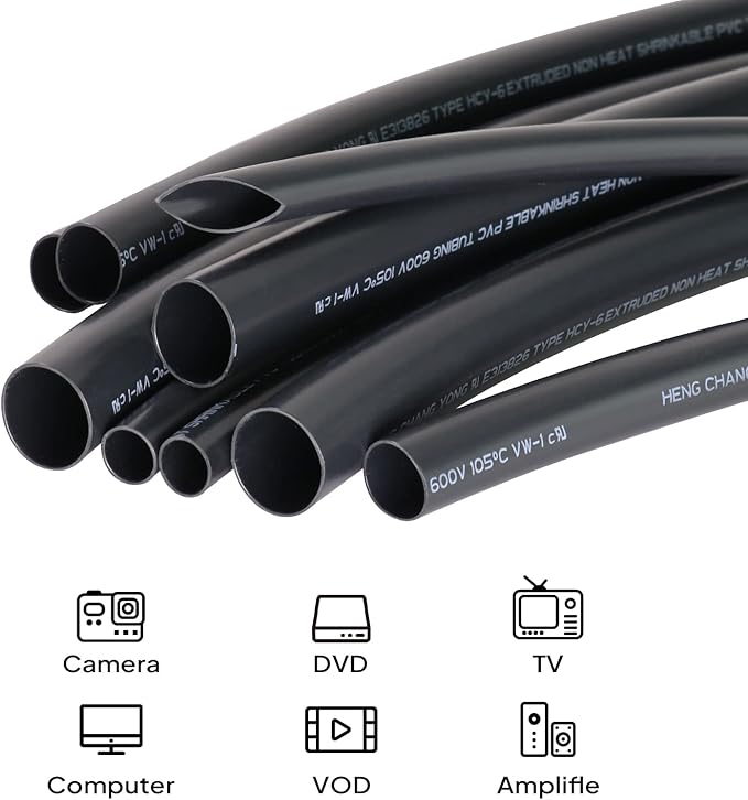 SUNNAREPOON Black Wire Harness Tubing, Car Unshrinkable Insulation Cord Sleeve for Wire Shielding Sheathing Organizer/Protection/Covering (3/4''(20MM) - 18FT(216INCH))